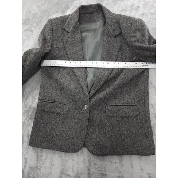 Vintage Boston Traveler Wool Single Button Blazer Size 9-10 Gray Preppy Office - Picture 7 of 8